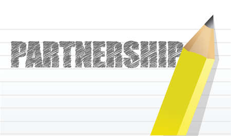 partnership written on a notepad illustration designのイラスト素材