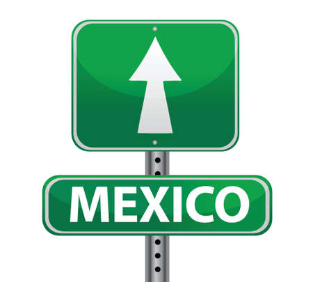 mexico border sign illustration design over whiteのイラスト素材
