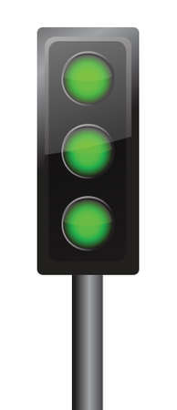 all lights in green illustration design traffic signのイラスト素材