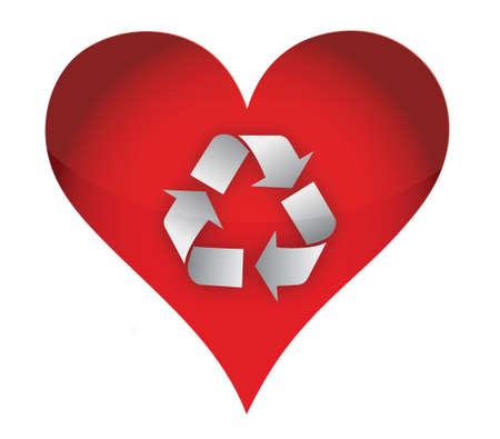 love recycle concept illustration design over whiteのイラスト素材