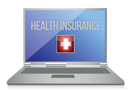 buying online health insurance concept illustration designのイラスト素材