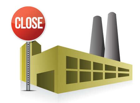 close factory illustration design over a white backgroundのイラスト素材
