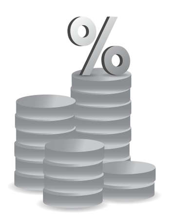 silver coins illustration design over a white backgroundのイラスト素材