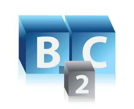 business to customers cubes illustration design over whiteのイラスト素材