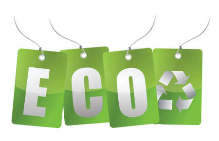 eco green tags illustration design over a white backgroundのイラスト素材