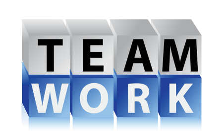 teamwork cubes illustration design over a white backgroundのイラスト素材