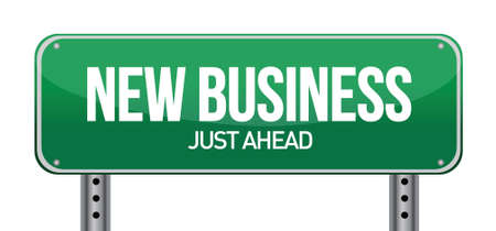 new business sign illustration design over whiteのイラスト素材