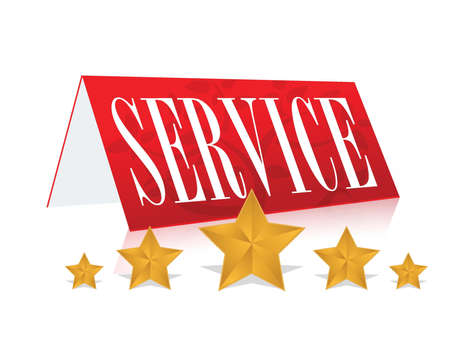 concept illustration of 5 star service over whiteのイラスト素材