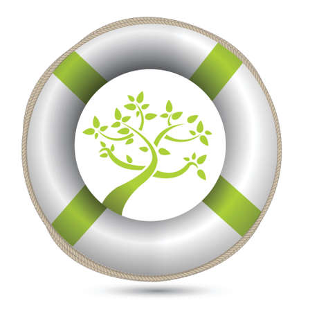 sos lifesaver eco environment illustration design over whiteのイラスト素材