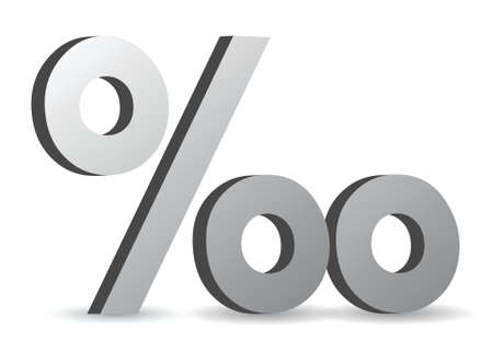 Silver Character Collection. Percentage symbol illustration designのイラスト素材