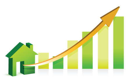 Concept rising property value illustration design over whiteのイラスト素材