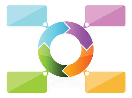 Colorful presentations and reports illustration design over whiteのイラスト素材