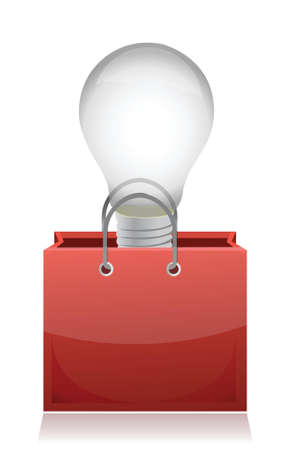 illustration of light bulb in red bag design over whiteのイラスト素材