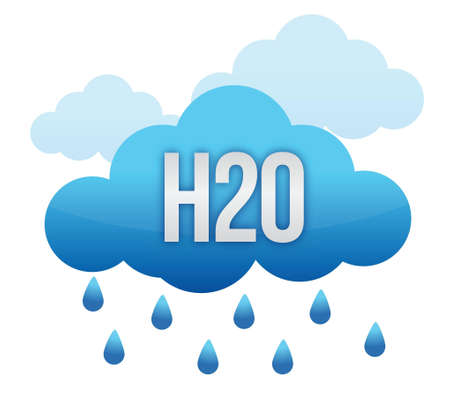 drops of water falling from the clouds illustration designのイラスト素材