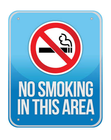 Blue Square No Smoking In This Area Sign Isolate on Whiteのイラスト素材