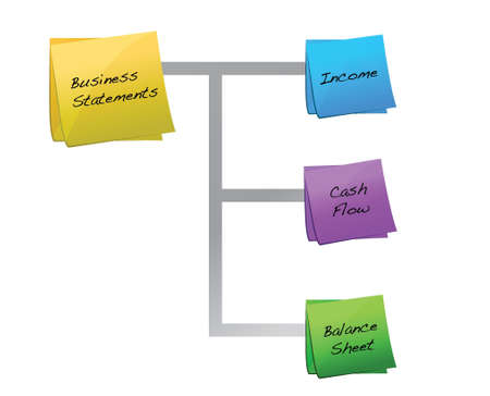 Conceptional drawing of financial statements illustration design over whiteのイラスト素材