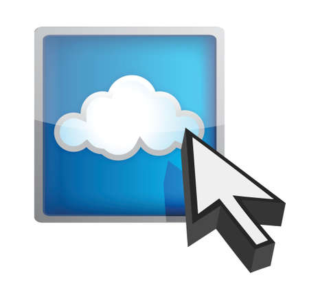 Blue cloud computing icon illustration design over whiteのイラスト素材