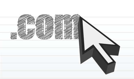 .com text over a notepad and cursor illustration designのイラスト素材