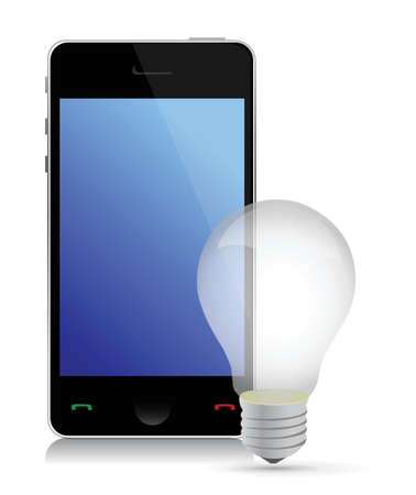 idea mobile phone illustration design over whiteのイラスト素材