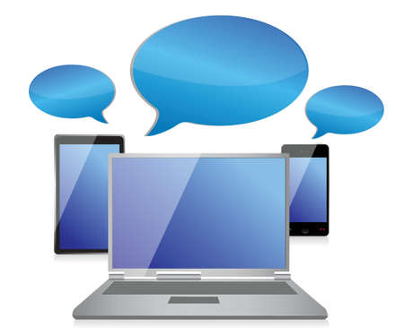 Social networking chat symbol concept illustration design over whiteのイラスト素材