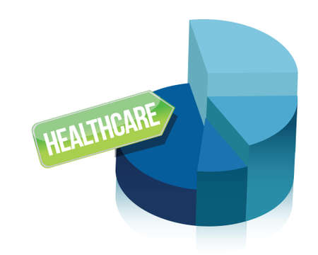 Healthcare pie chart illustration design over whiteのイラスト素材