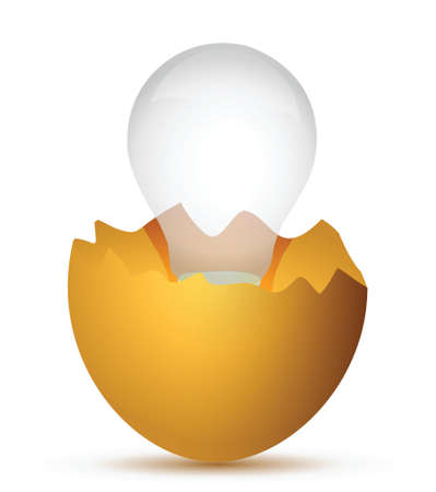 Broken egg the and lamp illustration design over whiteのイラスト素材