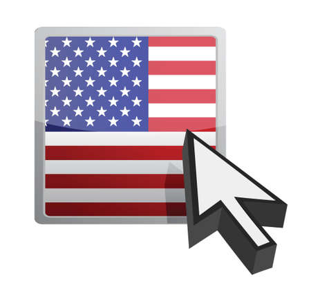US button and cursor illustration design over whiteのイラスト素材