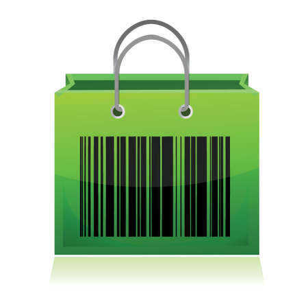 Bag with barcode illustration design over whiteのイラスト素材