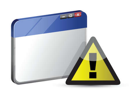 internet Browser with Attention Symbol illustration design over whiteのイラスト素材