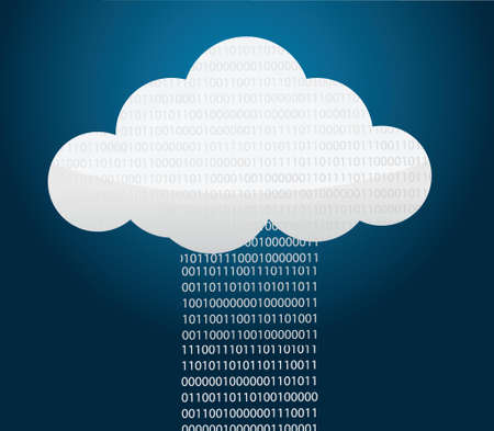 binary cloud illustration design over a white backgroundのイラスト素材