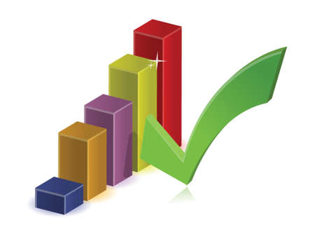 Business Graph an OK symbol. illustration designのイラスト素材