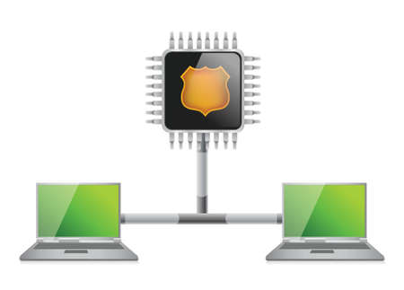 chip Internet,Connection symbol illustration design over whiteのイラスト素材