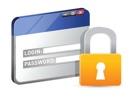 secure website login using SSL protocol illustration designのイラスト素材
