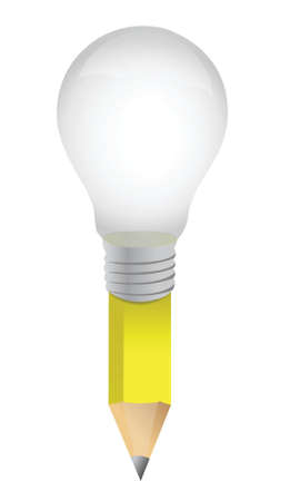 Light bulb, Pencil, and Good idea. illustration designのイラスト素材