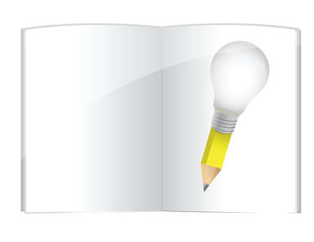 Book idea pencil illustration design over a white backgroundのイラスト素材