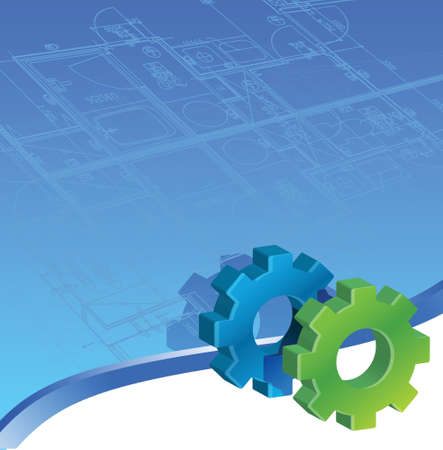 blue gear business illustration design graphic backgroundのイラスト素材