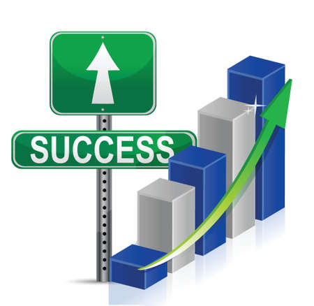 success Business illustration design over a white backgroundのイラスト素材