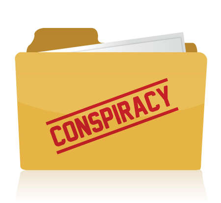 stamp showing the term conspiracy on a folder  Illustration designのイラスト素材