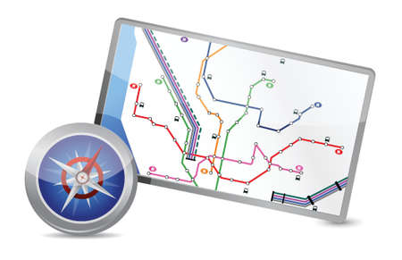 travel concept with blue compass illustration design over whiteのイラスト素材