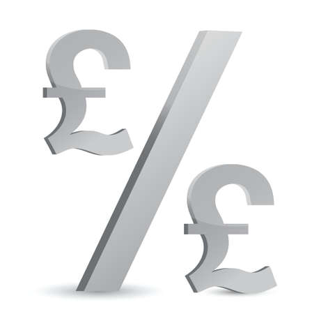 pound currency percentage symbol illustration design over a white backgroundのイラスト素材