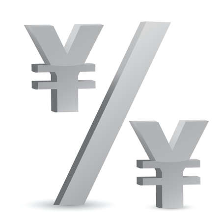 yen currency percentage symbol illustration design over a white backgroundのイラスト素材