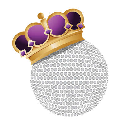 golf ball with a crown illustration design over a white backgroundのイラスト素材