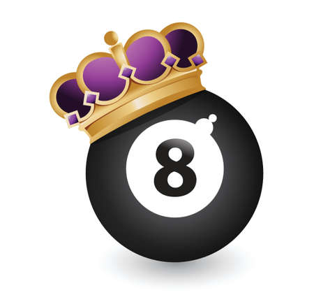 eight ball with a crown illustration design over a white backgroundのイラスト素材