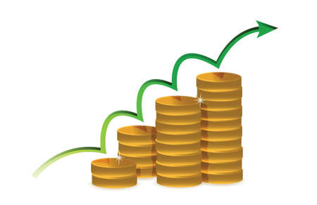 illustration coins of financial success illustration design over whiteのイラスト素材