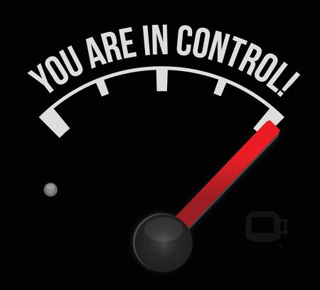 meter with the words You're in Control illustration designのイラスト素材