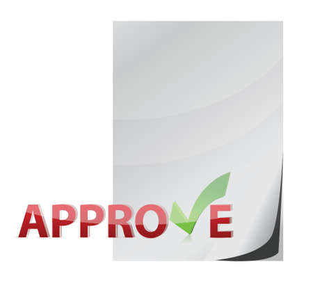 approve paper document check mark concept illustration design over whiteのイラスト素材