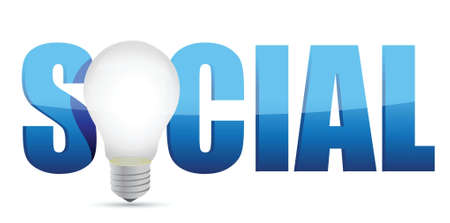 concept social media and lamp illustration design over whiteのイラスト素材