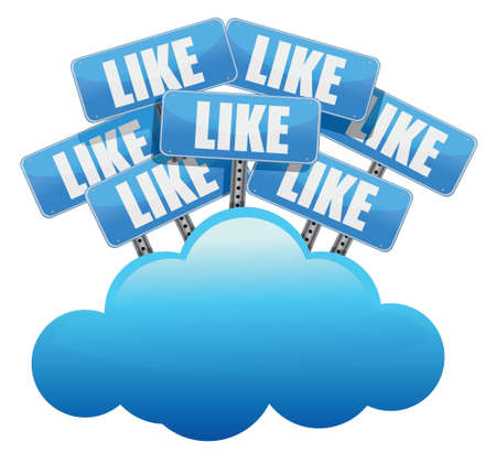cloud computing like Social media networking concept illustration design over whiteのイラスト素材