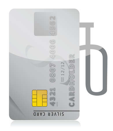 Credit card with gas nozzle illustration design over a white backgroundのイラスト素材