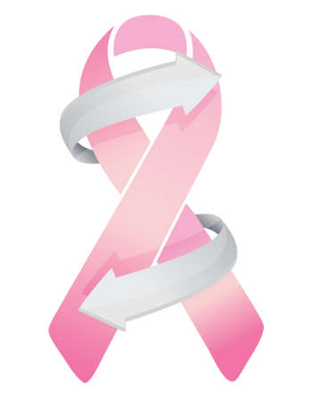 Pink Breast Cancer Ribbon on the move illustration designのイラスト素材